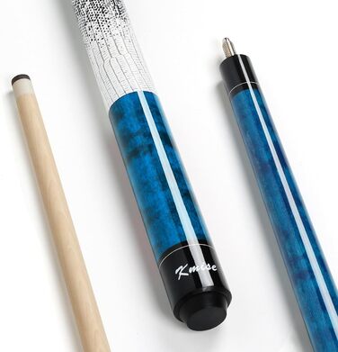 Більярдний кий Kmise професійний, 147 см, канадський клен, шкіряна піка 13 мм, антиковзний грип, для дорослих/початківців/професіоналів (синій)