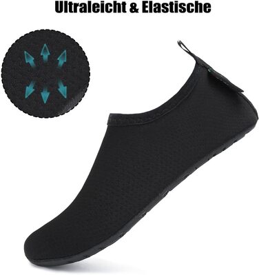 Чоботи для плавання SAGUARO: чоловічі та жіночі, легкі, швидковисихаючі, неопренові, розміри EU 36-47, чорний колір