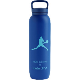 Термобутилка Waterdrop MICRODRINK x Novak Djokovic 1 л — ізольована питна пляшка з нержавіючої сталі, зберігає холод 24 години і тепло 12 годин, герметична та ударостійка