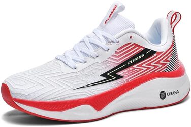 Кросівки для бігу та повсякденного носіння: чоловічі та жіночі, легкі, дихаючі, для занять спортом, тенісу, фітнесу, ходьби. Розміри 35-45 (білий, червоний, 44 EU)