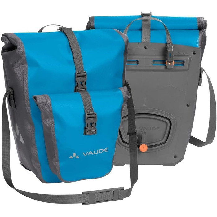 Велосумка Vaude Aqua Back Plus Single 25,5 л, водонепроникна, для заднього багажника, сіра, вироблено в Німеччині