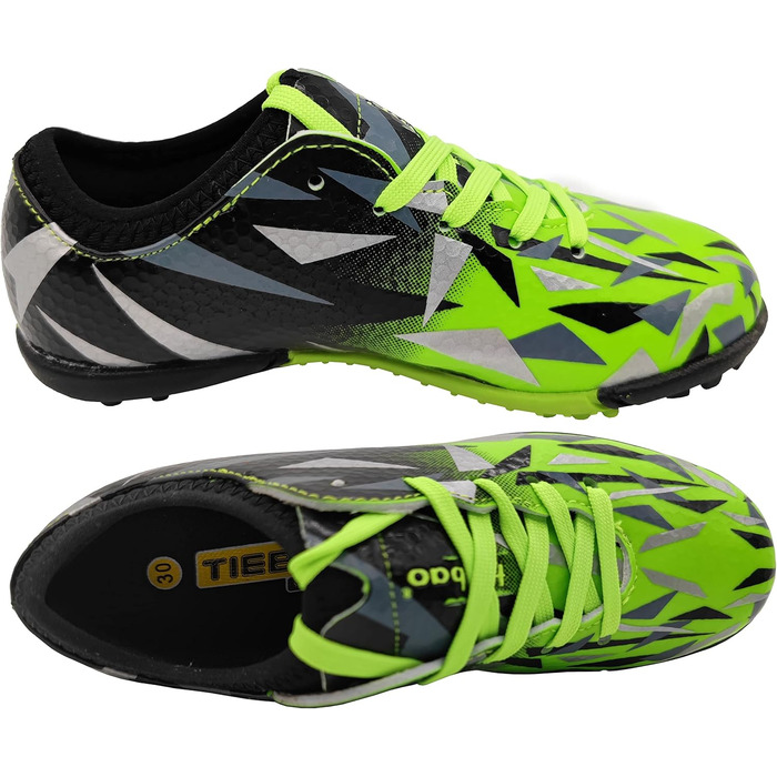 Дитячі футбольні бутси Kinder для штучного покриття, фірми Ground, шнурівка, для тренувань та занять спортом на відкритому повітрі, розмір 30-40, 31 EU, зелені