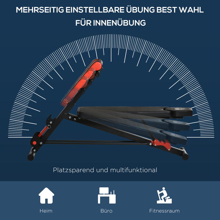 HOMCOM Multi Weight Bench Регульована похила лава для фітнесу Тренажер для живота чорний 64 x 146 x 73.5-85 см для ефективного тренування