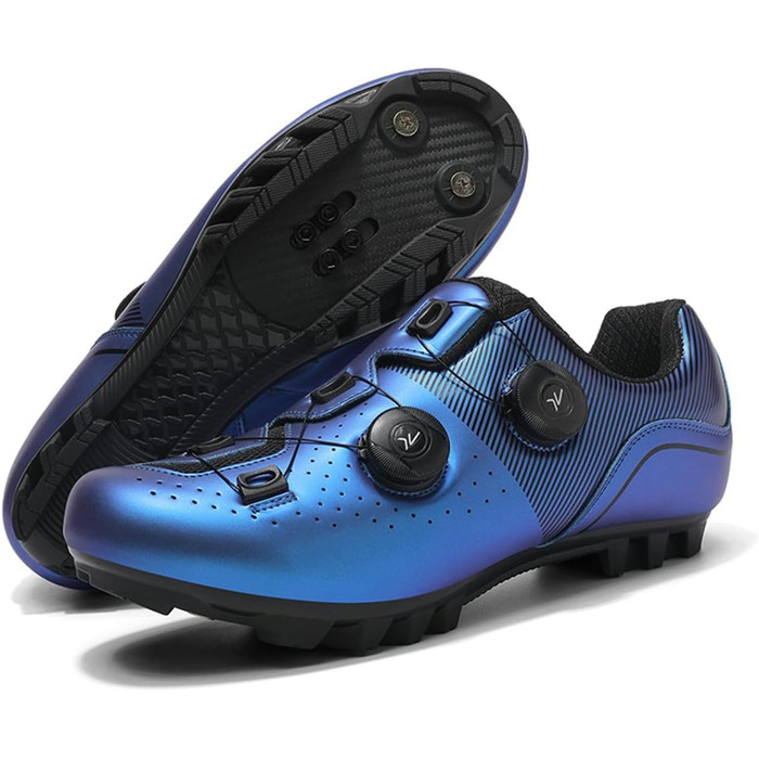Велотуфлі SPD MTB для чоловіків та жінок. Раджосипальні туфлі для гірського велосипеда Adulta Unisex. Дихаючі велотуфлі для занять спортом в приміщенні та на вулиці (Блакитний, 40 EU)