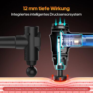 Масажер для м'язів AERLANG з підігрівом та LED-дисплеєм, 20 режимів, 7 насадок