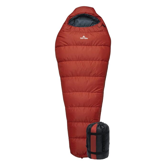 Спальний мішок Teton Sports LEEF Ultralight Мумія 3-4 сезони для туризму, походів, кемпінгу - Feuer/Schiefer
