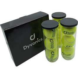 Падельні м'ячі Dyvonics, жовті, 9 шт. (3 туби по 3 м'ячі)