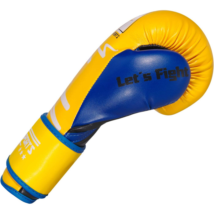 Боксерські рукавички BAY-Sports Yellow Edition неон жовті/сині 8, 10, 12 унцій для боксу, кікбоксингу, MMA, муай тай