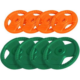 Диски для штанги GORILLA SPORTS, 1,25–30 кг, 30 мм, чавун з гумовим грипером, різні кольори, поштучно або набір