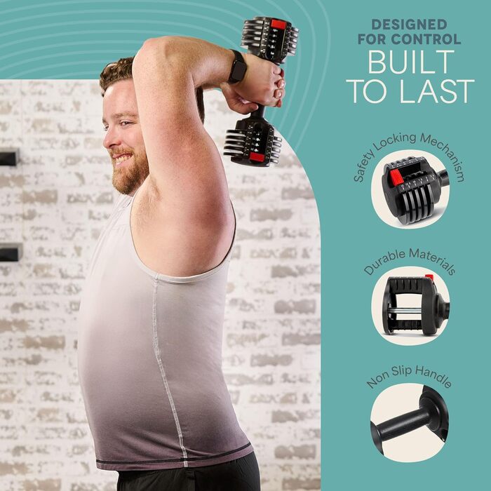 Регульовані гантелі Lifepro 6-в-1 - 15/25/43/55/90 кг для дому та фітнесу