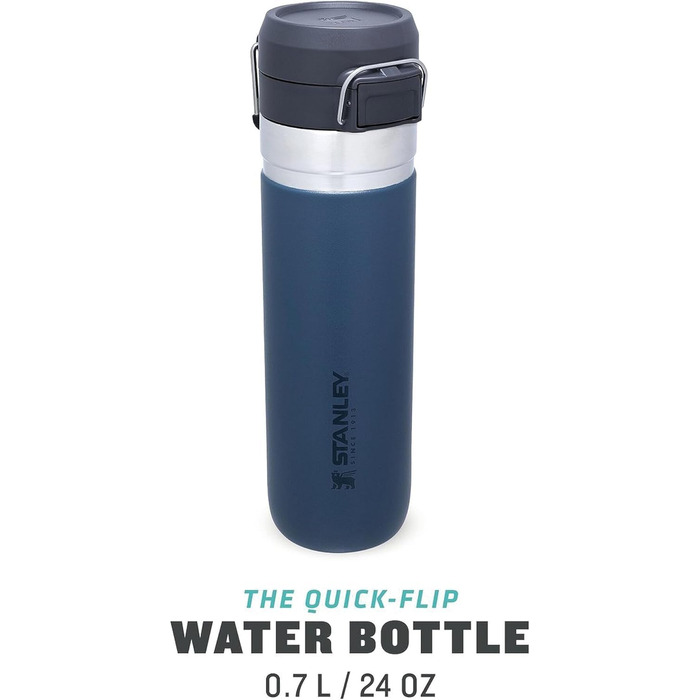 Термобутилка Stanley Quick Flip з нержавіючої сталі, 7+ годин холоду, BPA-free, герметична, для води, з кришкою-дозатором, придатна для миття в посудомийній машині