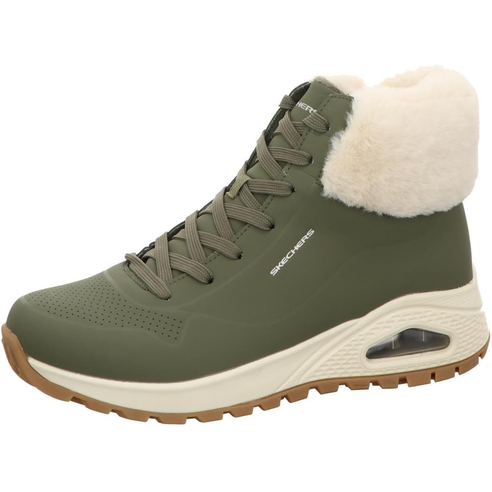 Черевики-кросівки Skechers Street UNO Rugged Fall Air, оливковий колір, штучне хутро, 40 EU