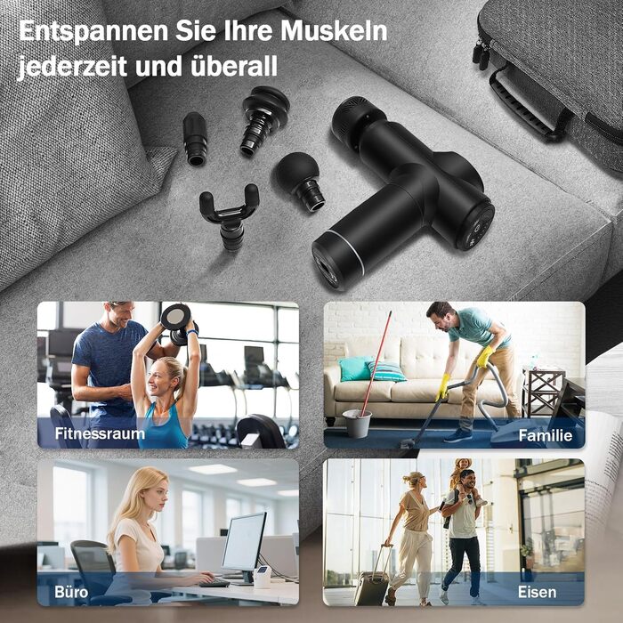 Електрична масажна пістолета з підігрівом та охолодженням для глибокого масажу м'язів