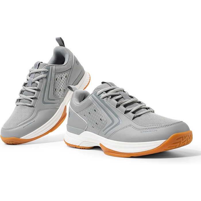 Тенісні кросівки FitVille для чоловіків, широка колодка, спортивні, дихаючі, бадмінтон, фітнес, зручні, снікерси, розмір 40-49, темно-синій, білий (сріблясто-сірий)