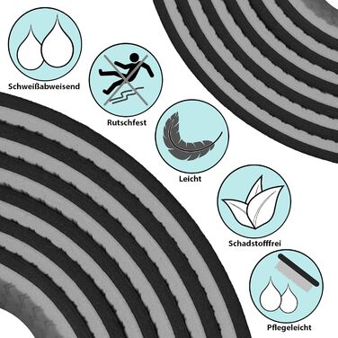 Йога мат ALPIDEX, 190 x 61 x 0.6 см, протиковзка, TPE, чорний/сірий, для фітнесу, йоги, пілатесу, тренувань