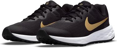 Кросівки Nike Revolution 6 NN (GS) для гімнастики, чорні з металік золотом та білим, великий розмір