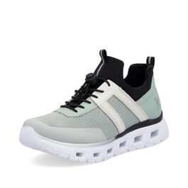 Rieker M6061: Жіночі сліпони-кеди зелені комбіновані, 38 EU - зручне взуття Rieker