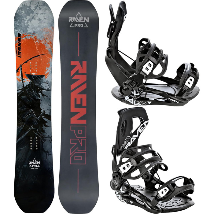 Сноуборд Raven PRO Sensei Carbon 150 см + кріплення FT360 (Чорний, Оранжевий)