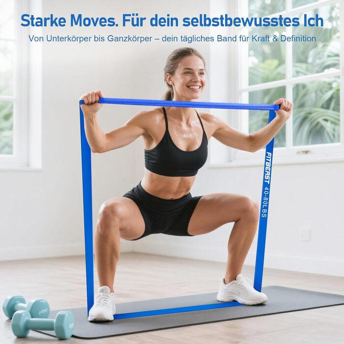 Набір еластичних стрічок FitBeast для фітнесу: 5 шт. з рукавичками та дверним кріпленням. Сила тренувань 5-125 LBS