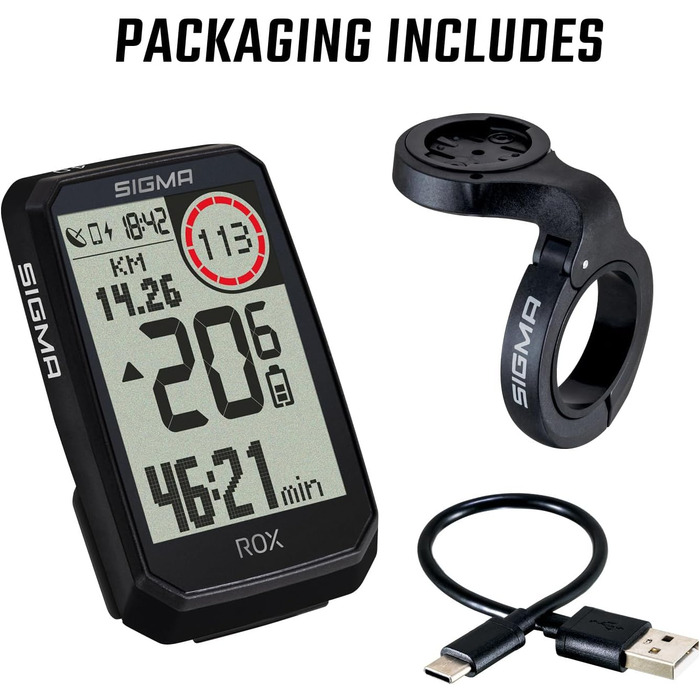 Велокомп'ютер SIGMA ROX 4.0 Endurance з GPS, 40 годин роботи, 30 функцій, сумісність з E-Bike, ANT+, BLE, бездротовий, захист IPX7, монтаж без інструментів, зарядка USB-C