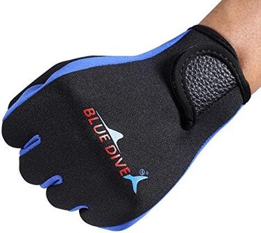 Рукавички для дайвінгу, снорклінгу та каякінгу: пара, 3 кольори, неопренові, 5 пальців, для водних видів спорту (M, темно-синій)