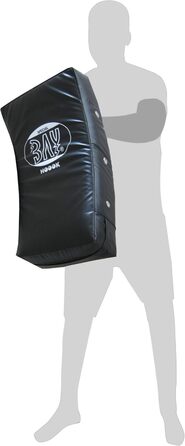 BAY® HOOOK Подвійний ударний щит 72x37x16 см, великий тренувальний щит для кікбоксингу, муай тай, MMA, карате, чорний, вигнутий