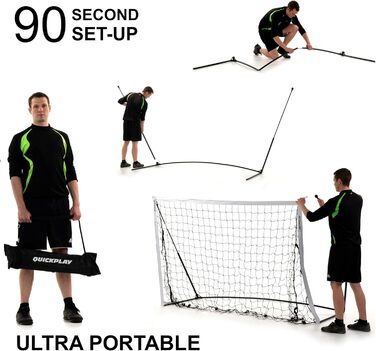 Футбольні ворота QUICKPLAY Kickster Pro 8x5' з базовою вагою для елітного тренування на газоні, твердих покриттях або траві [одне ворота]