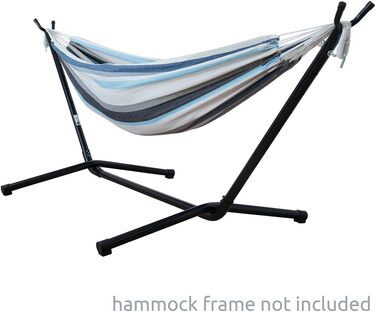 Гамак yourGEAR Maui XL, 220x120 см, бавовна, 240 кг, зелений/блакитний (аква)