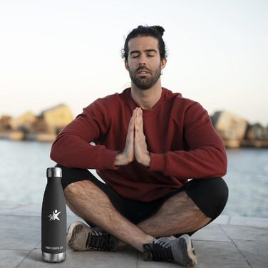 Термос KollyKolla: термос-пляшка з нержавіючої сталі 500мл/750мл/1л, без BPA, для дітей, спорту, школи, подорожей, кемпінгу (500 мл, новий, чорний)