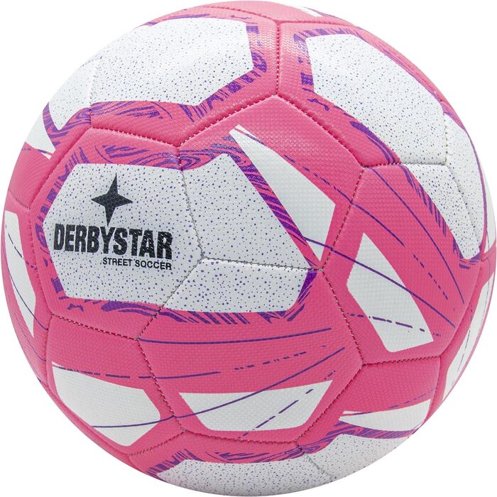 М'яч для вуличного футболу Derbystar Street Soccer, розмір 5, біло-рожевий, для відпочинку, 5 яскравих кольорів