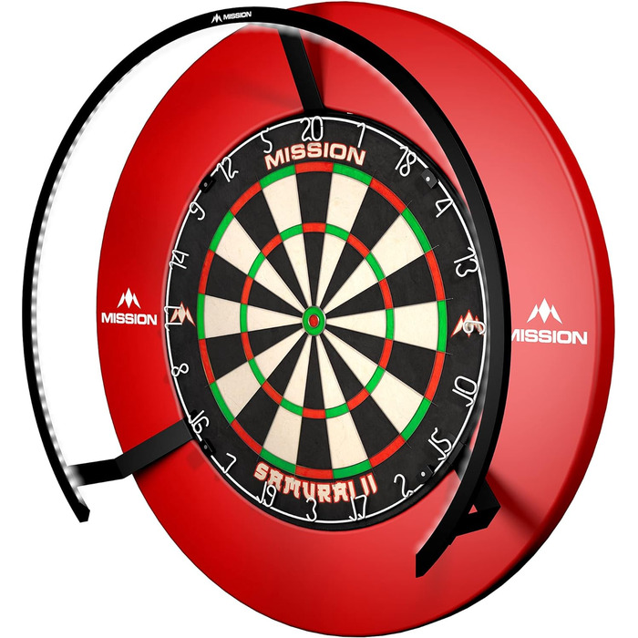 Дартс-дошка Mission Darts TOR270 Torus 270 з LED-підсвічуванням, піскоструминне чорне покриття, безперешкодний доступ для гри