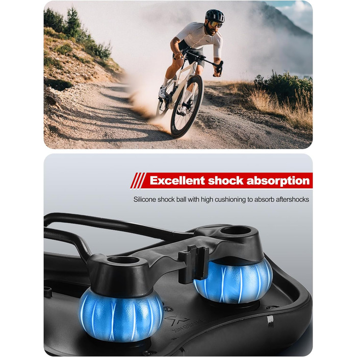 PRMHOOT Велосипедне сідло для чоловіків та жінок з піною Memory Foam, зручне, м'яке, ергономічне, дихаюче, амортизуюче. Підходить для E-Bike, MTB, шосе, міського велосипеда, чорного кольору.