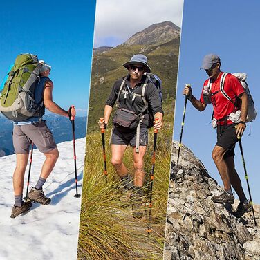 Трекінгові палиці FitTrek, телескопічні, легкі, регульовані, з гумовими наконечниками та чохлом, для жінок, чоловіків і дітей