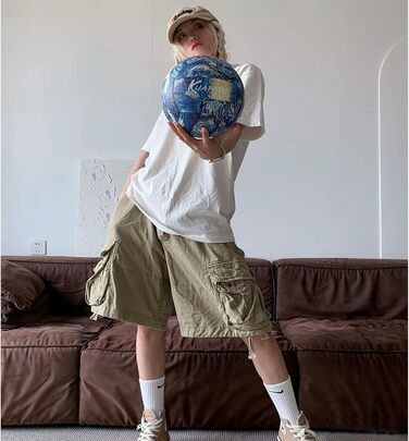 Волейбольний м'яч Kuangmi Weicher, розмір 5, для занять у приміщенні та на вулиці, тренування, пляжний волейбол, підходить для початківців, підлітків та дорослих (Van Gogh)