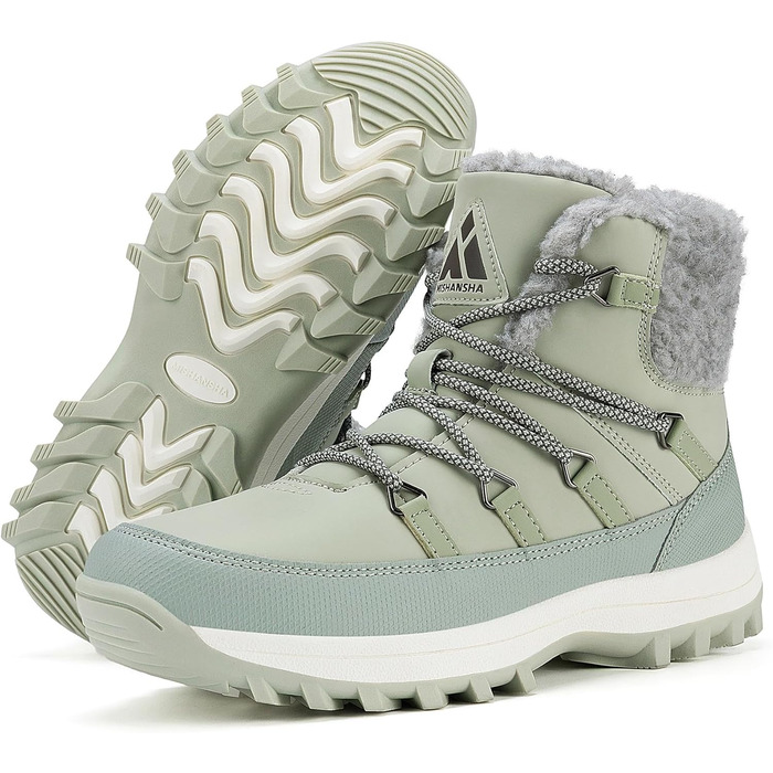 Зимові черевики Mishansha для жінок, утеплені, водонепроникні, трекінгові, розмір 36-42 (зелені черевики, 41 EU)