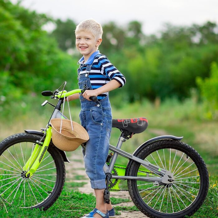 Дитячий велосипедний сидіння – м'яке та водонепроникне, з антиковзким покриттям, широке, Dual Shock для 12, 14, 16, 18, 20 дюймових велосипедів (чорний/червоний)