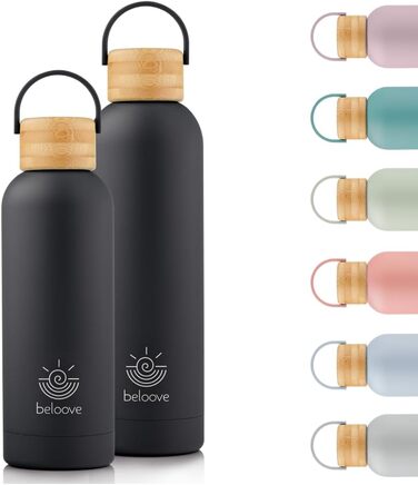 Термос-бутилка beloove з нержавіючої сталі, BPA Free, подвійні стінки, не протікає, підходить для газованої води, ударостійке порошкове покриття, 500/750 мл