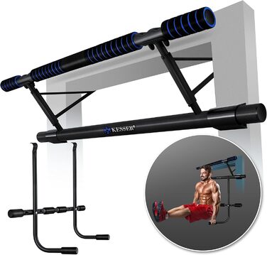 KESSER 4-в-1 Турнік преміум з DIP-станцією та Power Ropes, складаний турнік для дверей, без свердління, для дому та Crossfit
