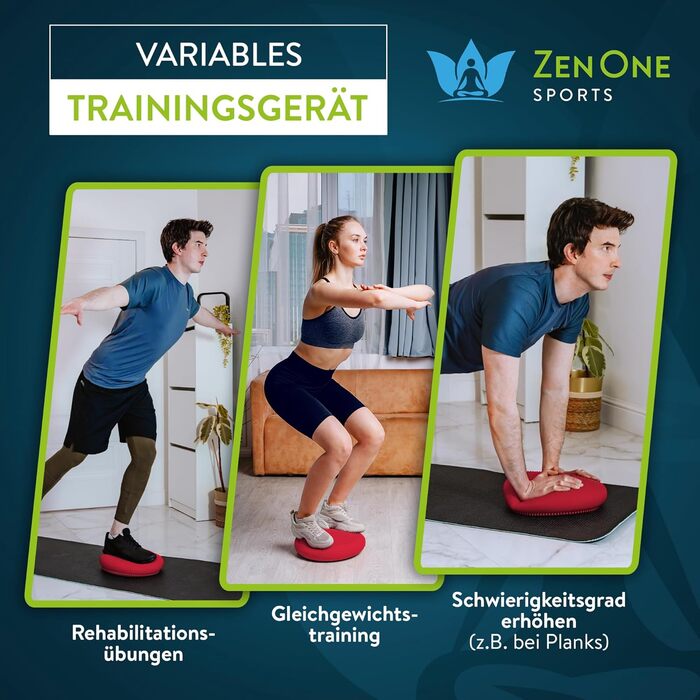 Кішн Balance ZenOne Sports® для координації та тренування спини: ортопедичний, повітряний, з насосом та інструкцією