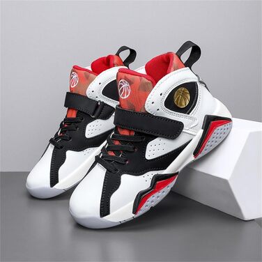 Баскетбольні кросівки Kinder: спортивне взуття для хлопчиків та дівчаток, високі, антиковзаючі, чорні (36 EU)