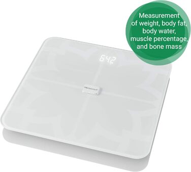 Medisana BS 450 Connect – цифрова вага для тіла, жирові та водні показники, аналіз м'язової маси й кісткової тканини, з додатком, чорна