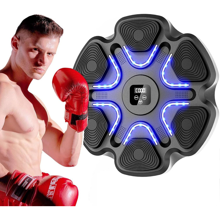 Музична бокс-машина преміум-класу з боксерськими рукавичками, Bluetooth з LED-підсвічуванням, для дому, чорна