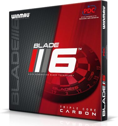 Дартборд WINMAU Blade 6 Triple Core Carbon, професійна класична мішень із сизалю