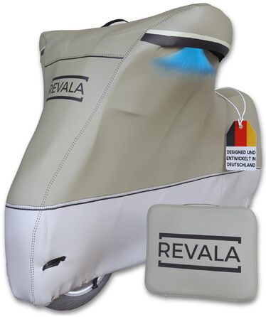 REVALA® Захисний чохол для мотоцикла Outdoor & Indoor | Водонепроникний гараж для мотоцикла | Міцний чохол для скутера | Стійкий до спеки + сумка | 225x100x125 см