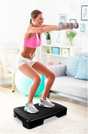 Степ-платформа Sport-Tec, 70x40x10,5 см, чорна, для фітнесу та аеробіки