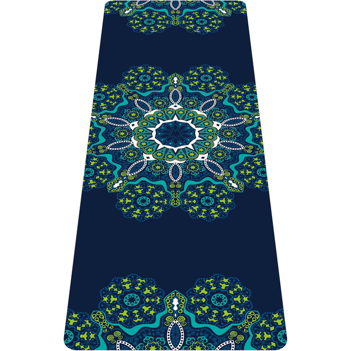 Yogamatka NuVeti з друком, 0,6 см, нековзна, для йоги, пілатесу та фітнесу, з сумкою, складна, легка, з велюру та натурального каучуку, 183x61 см