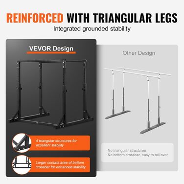 Стойка для віджимань та підтягувань VEVOR, важка (363 кг), регульована, для домашнього фітнесу