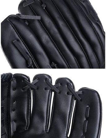 Рукавиця для бейсболу та софтболу, шкіра PU, 10.5 дюймів, чорна - для дорослих та дітей