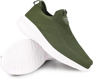 Чоловічі кросівки без шнурівків Slip-on, сітка, дихаючі, легкі, для бігу та повсякденного носіння, розмір 46 EU, зелені