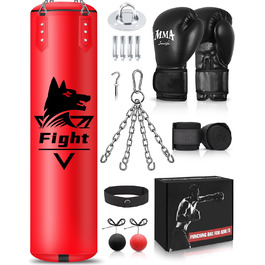 Боксерський мішок підвісний, комплект (без наповнювача) для дорослих з боксерськими рукавичками та аксесуарами. Міцний мішок з мікрофібри для кікбоксингу, фітнесу, ММА, греплінгу, муай-тай, карате.